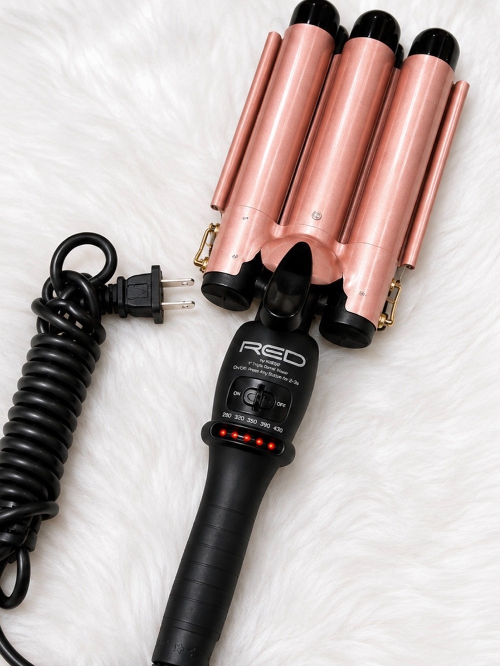 Kiss Rose Gold and Black Triple Barrel Hair Waver